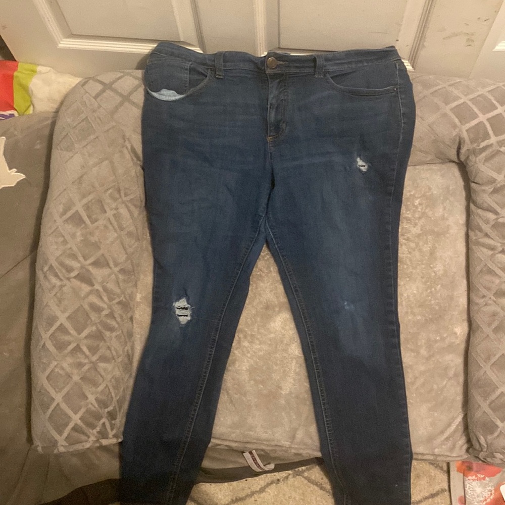 Blue denim skinny jeans, Size: 16, Brand: Time and Tru